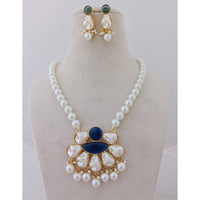 Marudhar Creations Heritage Matte Finish Pota Stone And Mother Of Pearls Necklace Set