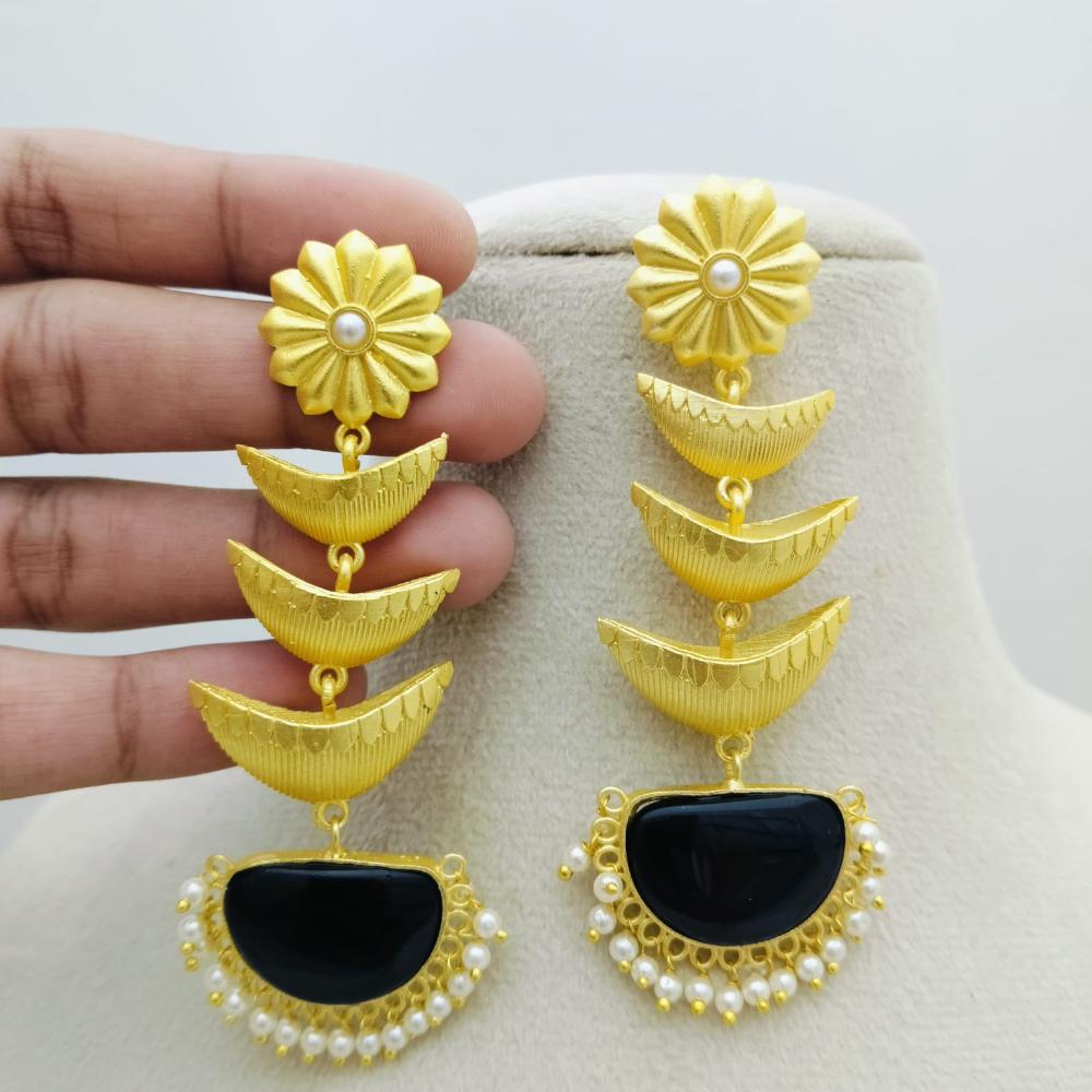 Marudhar Creations Ethereal Tiered Crescent Earrings