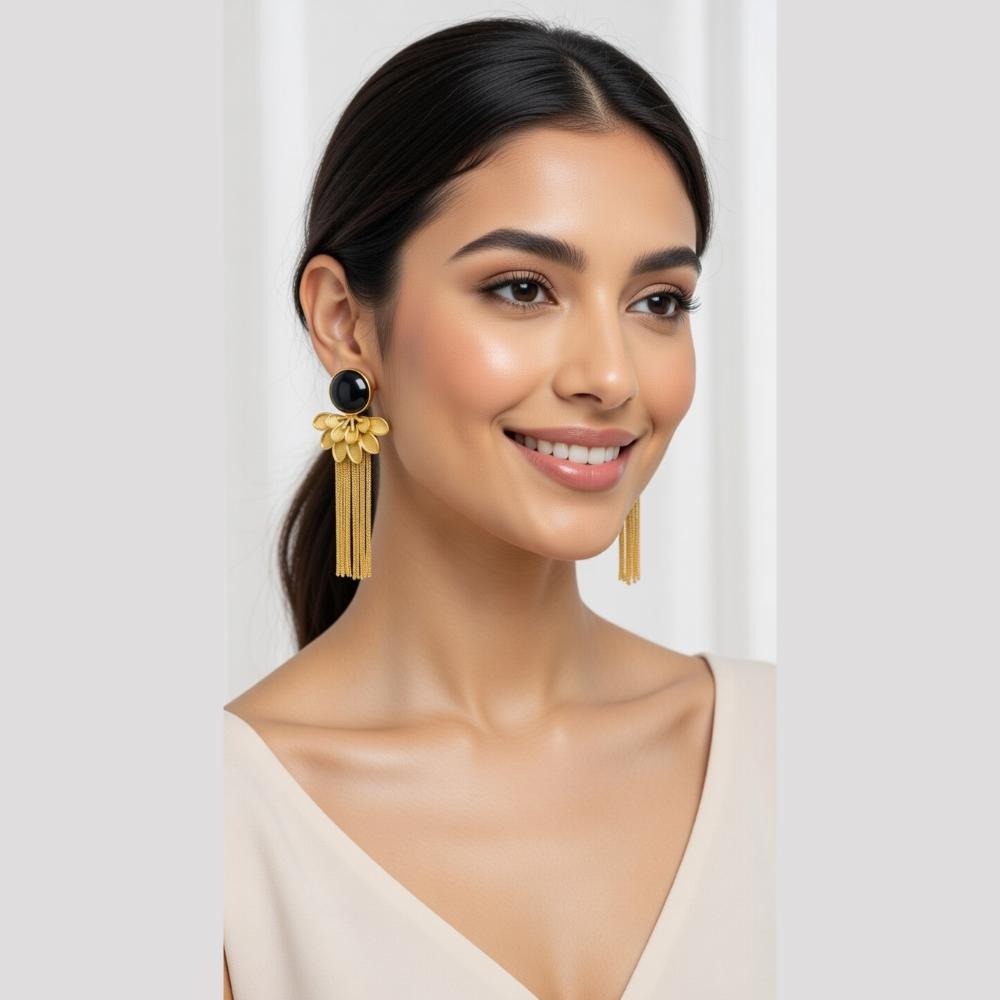 Marudhar Creations Ethereal Bloom Tassel Earrings