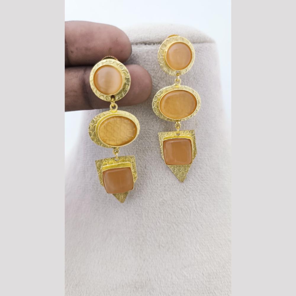 Marudhar Creations Textured Geometric Cascade Earrings