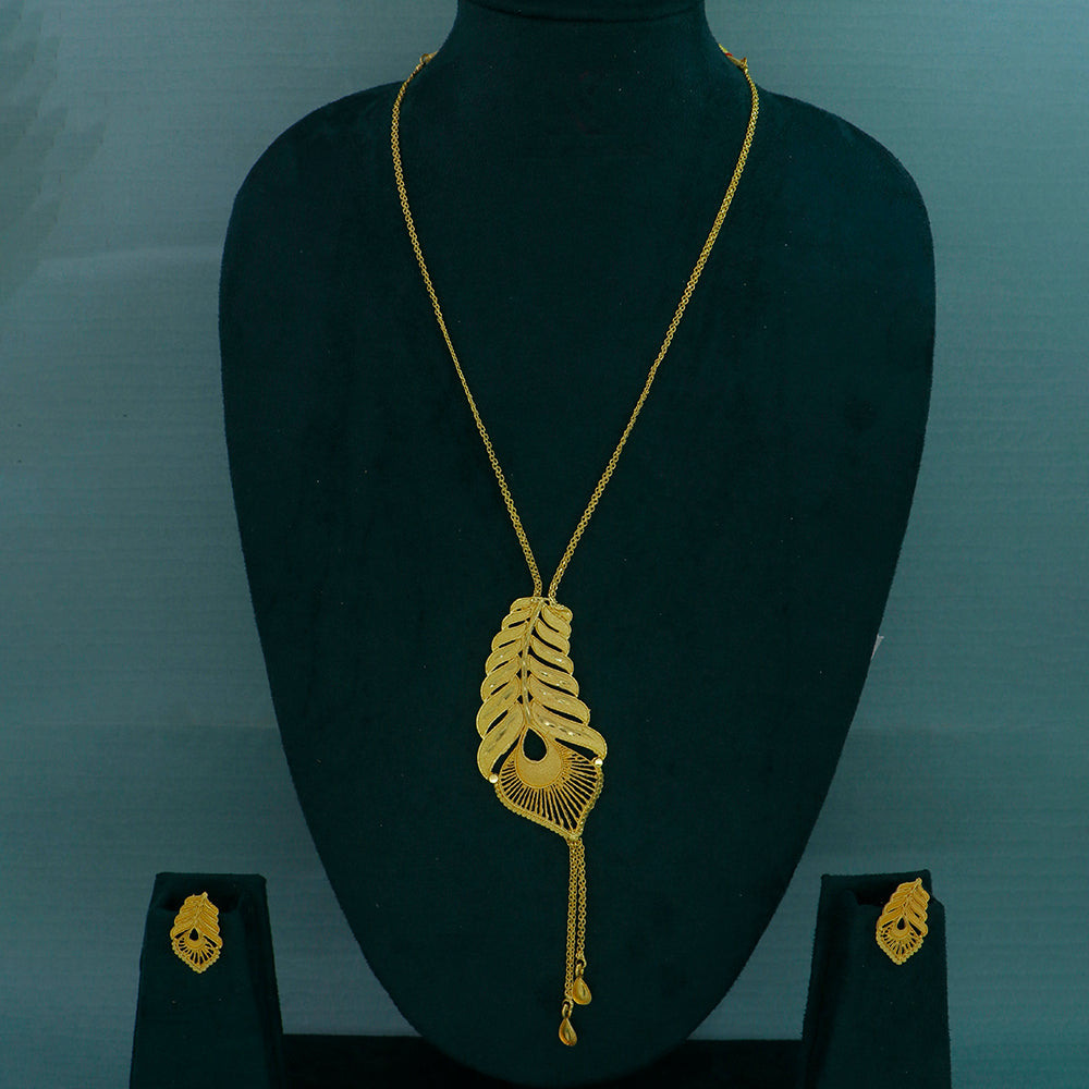 Mahavir Dye Gold Plated Designer Chain Pendant Set (Pack of 6)