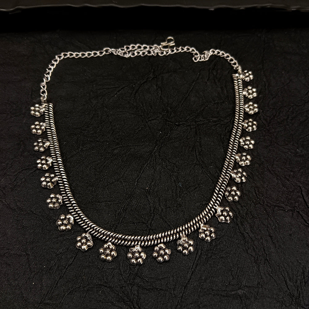 Deep Jewell Oxidised Plated Necklace