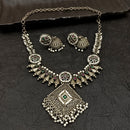 Deep Jewell Oxidised Plated Pearl Necklace Set