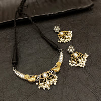 Deep Jewell 2 Tone Kundan Stone Pigeon Pearl Necklace Set