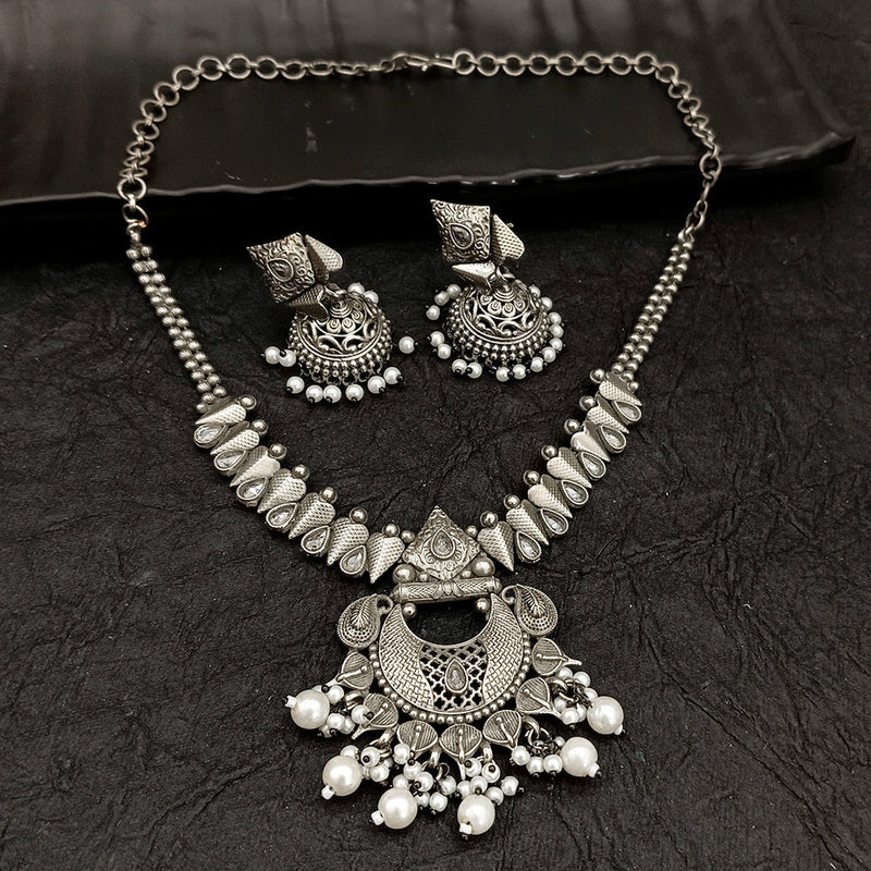 Deep Jewell Oxidised Plated Necklace Set