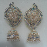 Infinity Jewels Gold Plated Crystal Stone And Meenakari Jhumki Earrings