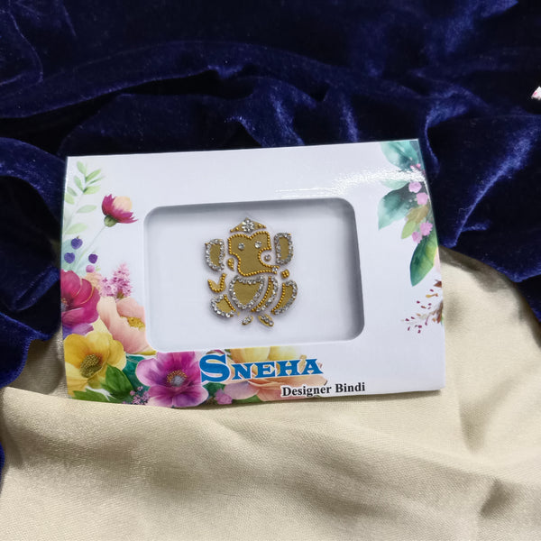 Sneha Austrian Stone Gold Plated Ganesha Tattoo And  Sticker For DIY