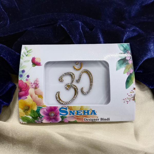 Sneha Austrian Stone Gold Plated OM Tattoo And  Sticker For DIY