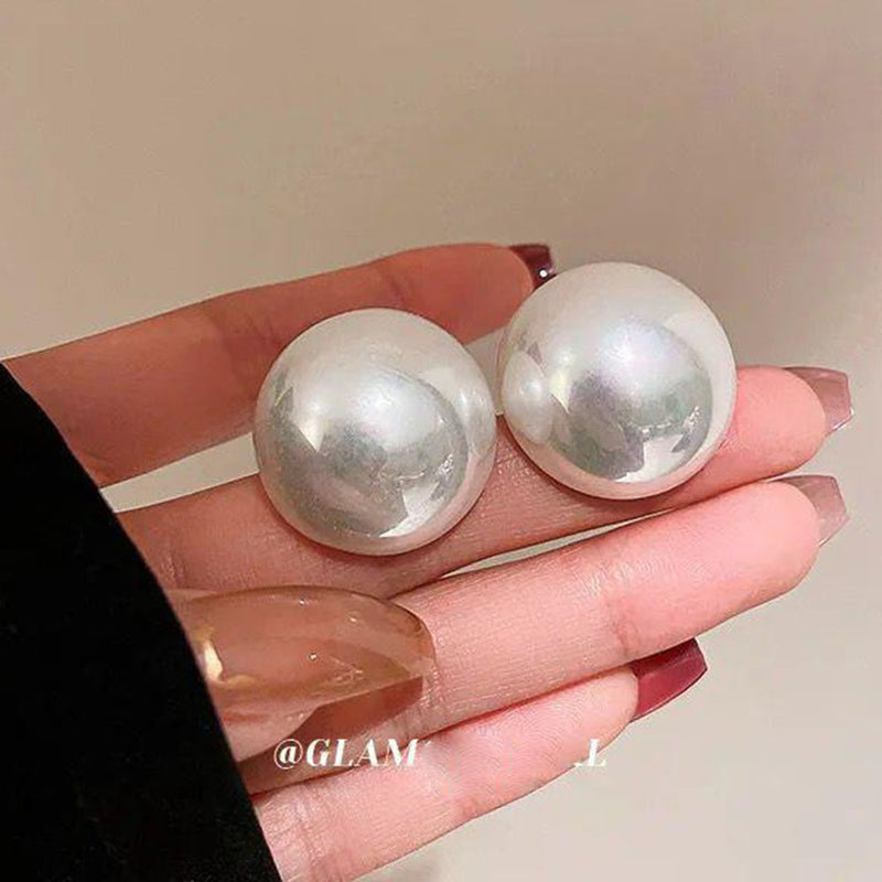 Glam Jewellery Shiny Round And Square Baroque  Pearl Stud Earrings