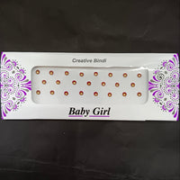 Baby Girl Bindi Austrian Stone Round Shape Velvet Bindi