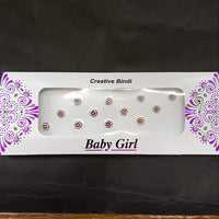 Baby Girl Bindi Austrian Stone Round Shape Velvet Bindi