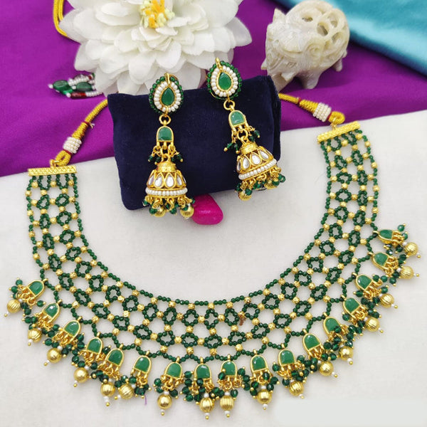 Fancyla Gold Plated Kundan Stone And Pearls Necklace Set