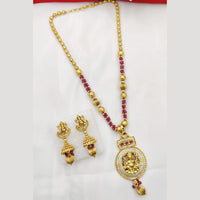 Fancyla Gold Plated Kundan Stone And Lord Pearls Long Necklace Set