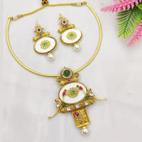 Fancyla Gold Plated Kundan Stone Choker Necklace Set