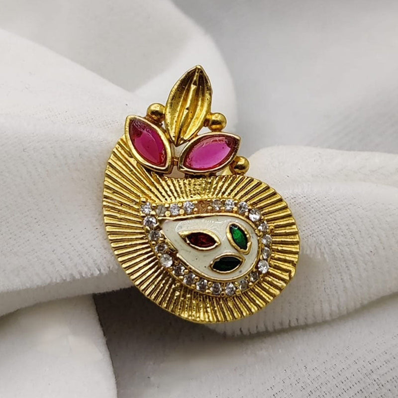 Fancyla Gold Plated Kundan Stone And Meenakari Rings