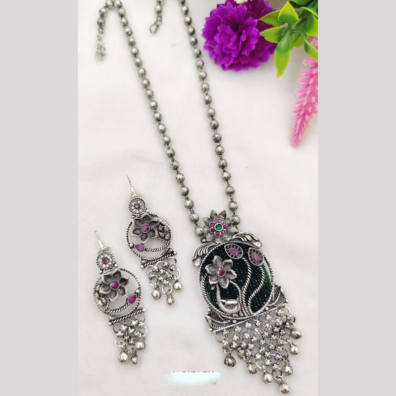 Fancyla Oxidised Plated Necklace Set