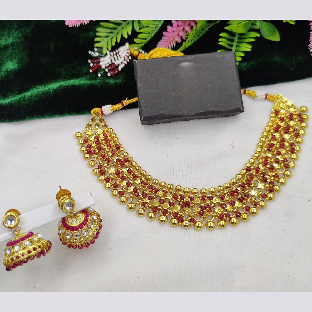 Fancyla Gold Plated Beads Necklace Set