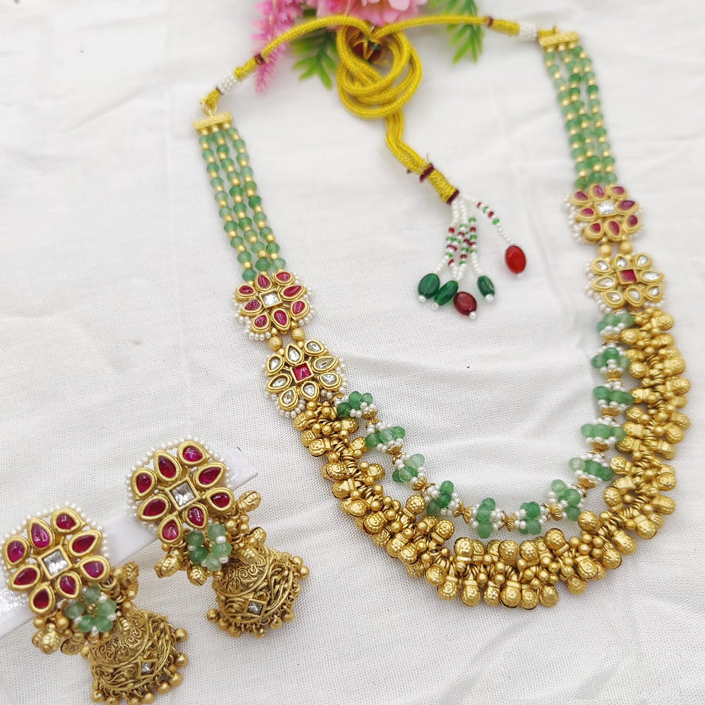 Fancyla Gold Plated Beads Necklace Set