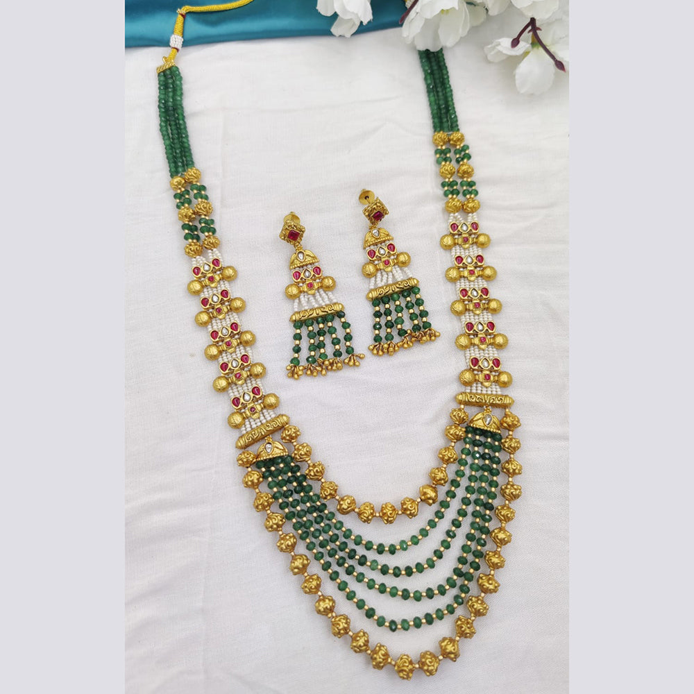 Fancyla Gold Plated Beads Necklace Set