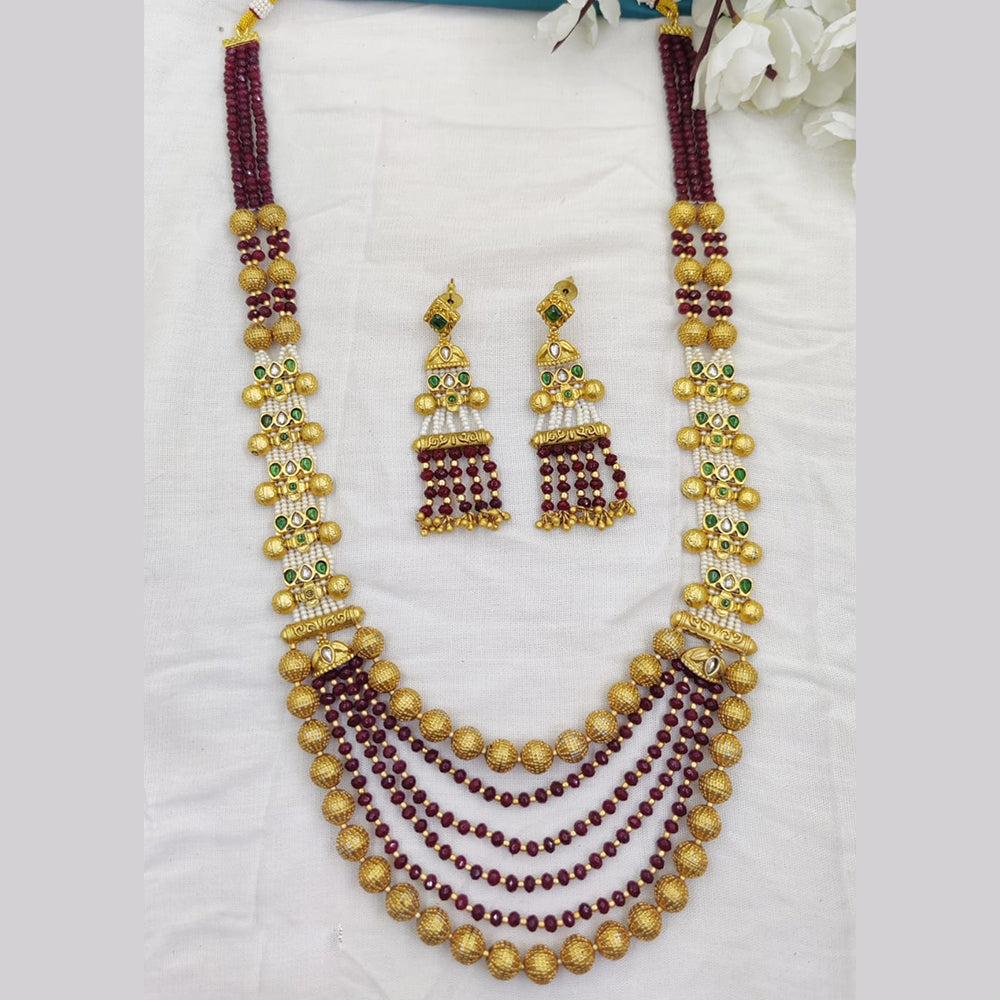 Fancyla Gold Plated Beads Necklace Set