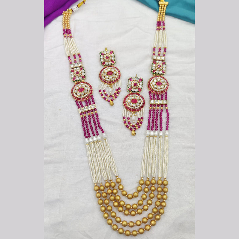 Fancyla Gold Plated Pearl Necklace Set