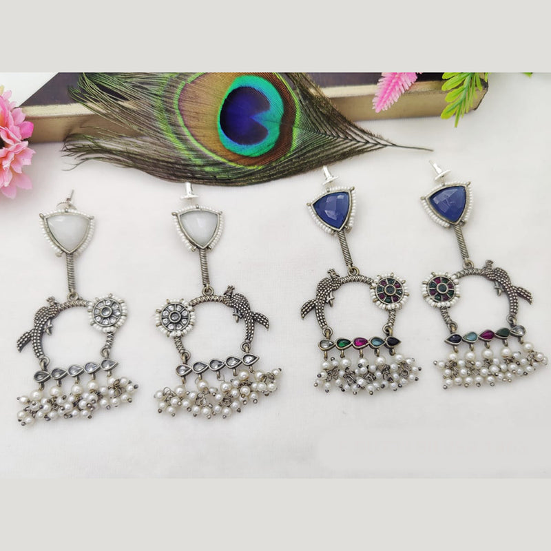 Fancyla Oxidised Plated Dangler Earrings (Assorted Color)