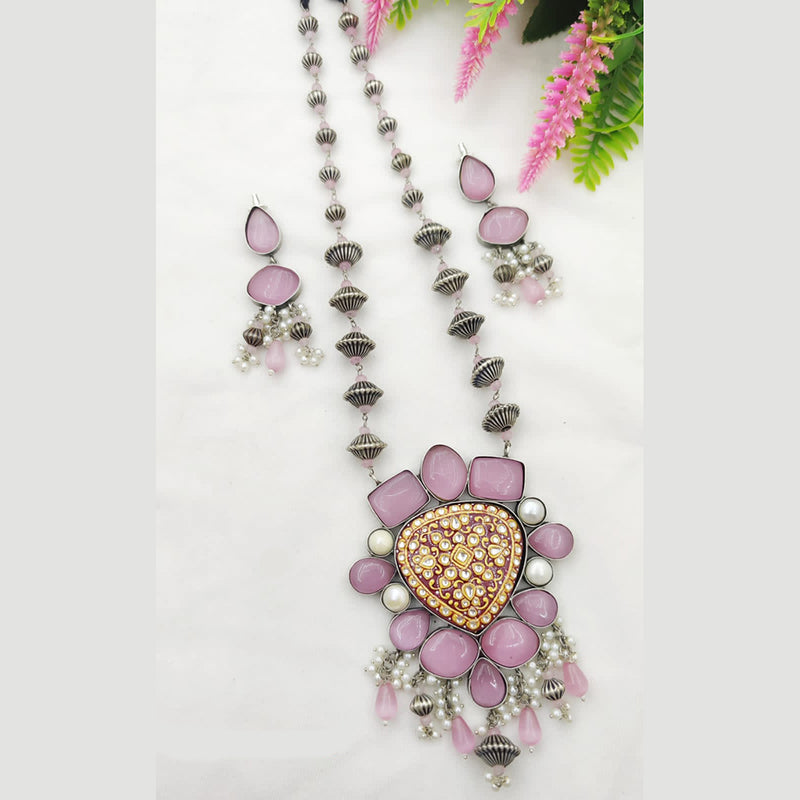 Fancyla Oxidised Plated Beads Necklace Set