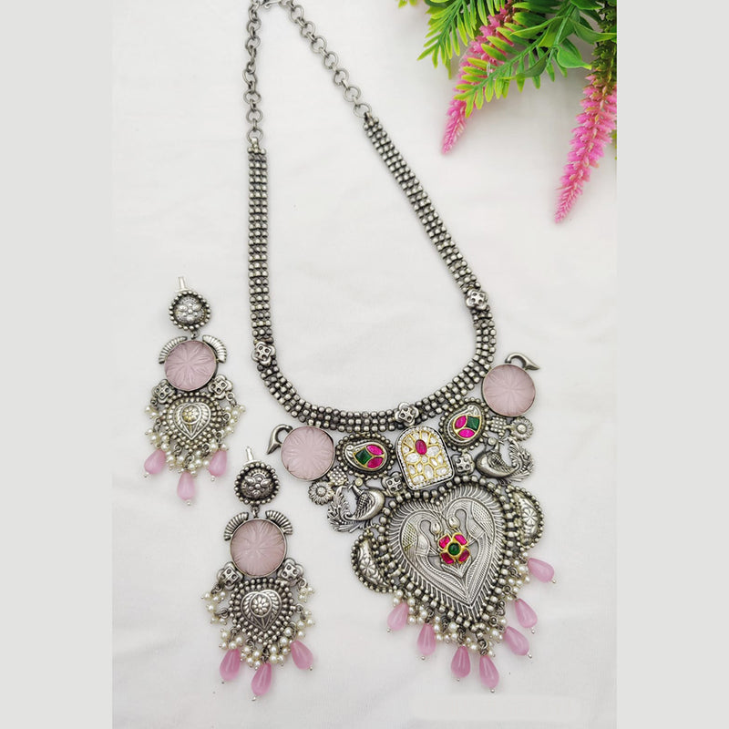 Fancyla Oxidised Plated Beads Necklace Set