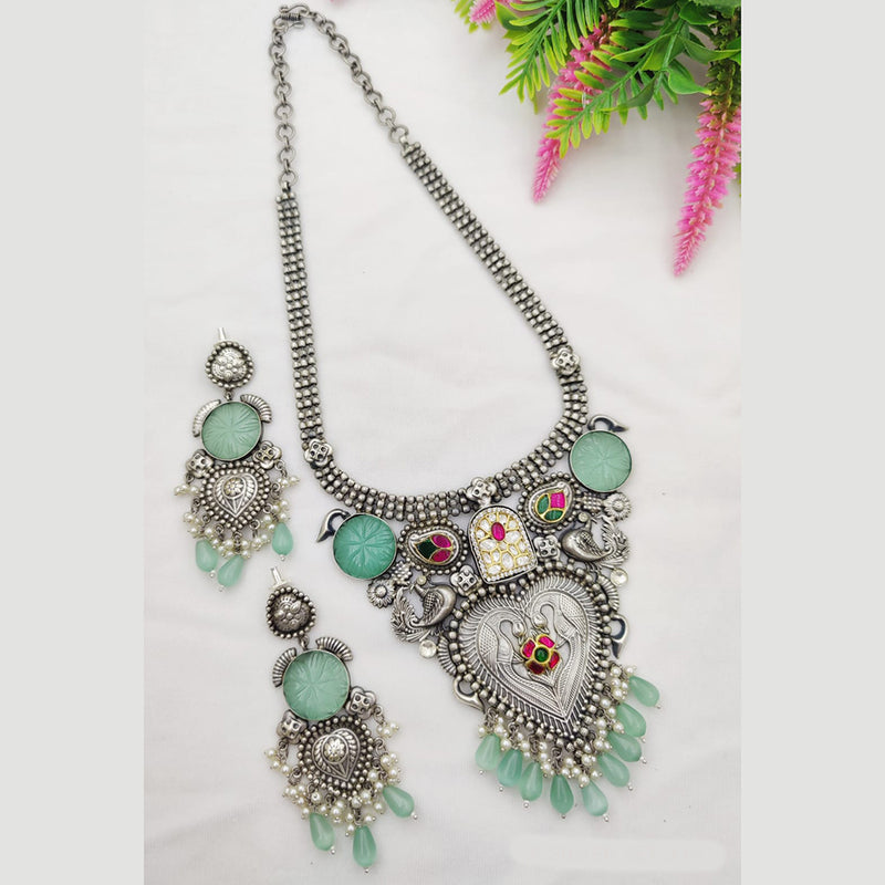 Fancyla Oxidised Plated Beads Necklace Set