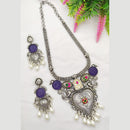 Fancyla Oxidised Plated Beads Necklace Set