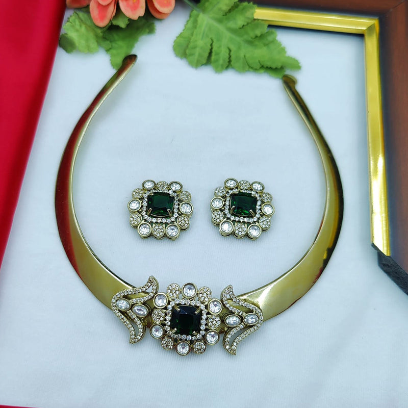 Fancyla Gold Plated Austrian Stone Necklace Set