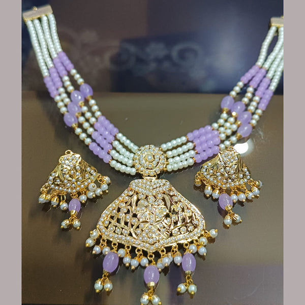 Everlasting Jadau Gold Plated Pearl Necklace Set