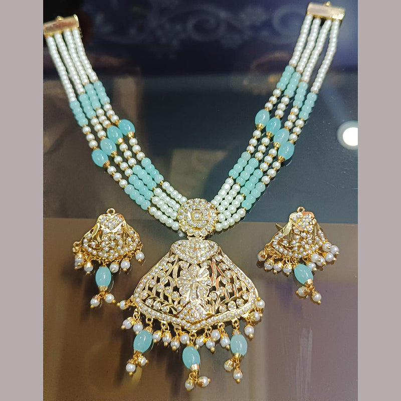 Everlasting Jadau Gold Plated Pearl Necklace Set