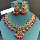 Everlasting Jadau Gold Plated Pearl And Beads Necklace Set