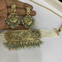 Everlasting Jadau Timeless Pota Stone And Pearl Choker Necklace Set
