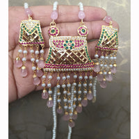 Everlasting Jadau Radiance Glam Pota Stone And Pearl Necklace Set