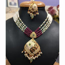 Everlasting Jadau Radiance Glam Pota Stone And Pearl Necklace Set