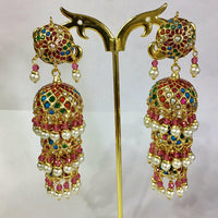 Everlasting Jadau Vintage Meenakari And Meenakari Jhumki Earrings