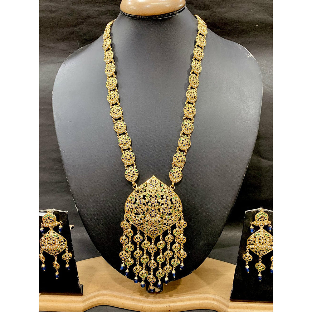 Everlasting Jadau Royal Meenakari And Pearl Jadau Long Necklace Set