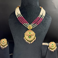 Everlasting Jadau Radiance Glam Pota Stone And Pearl Necklace Set