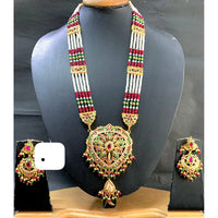 Everlasting Jadau Radiance Glam Pota Stone And Pearl Long Necklace Set