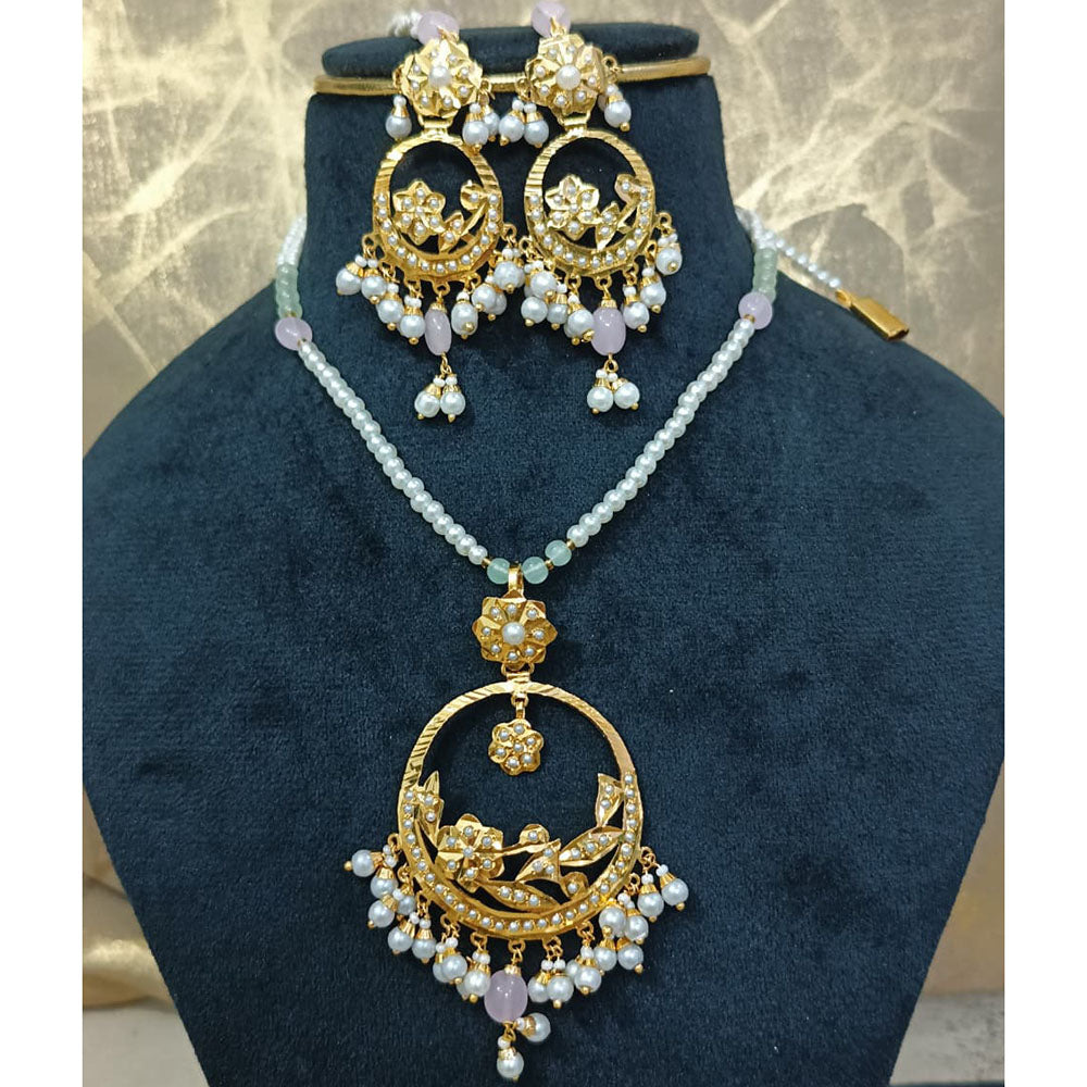 Everlasting Jadau Royal Austrian Stone And Pearl Necklace Set