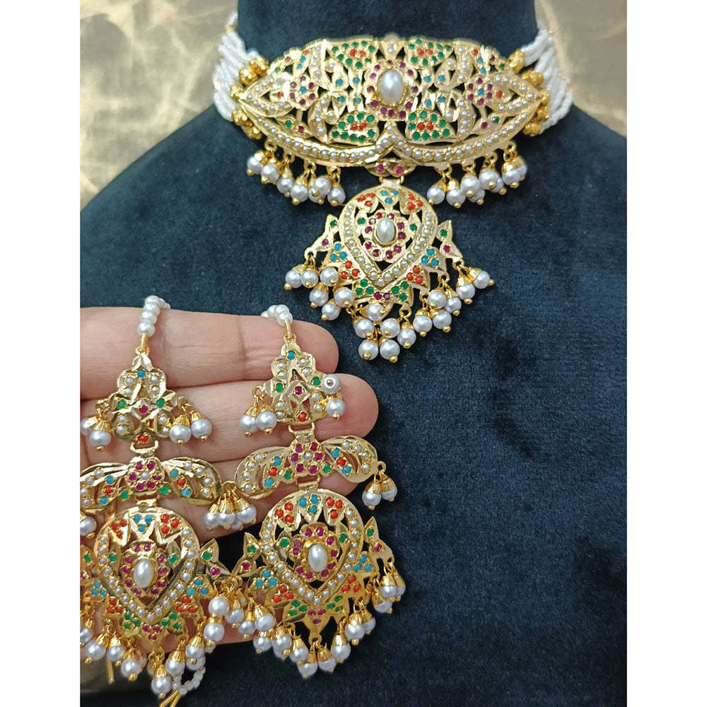 Everlasting Jadau Royal Meenakari And Pearl Jadau Necklace Set