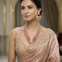 Everlasting Jadau Royal Pota Stone And Pearl Jadau Necklace Set