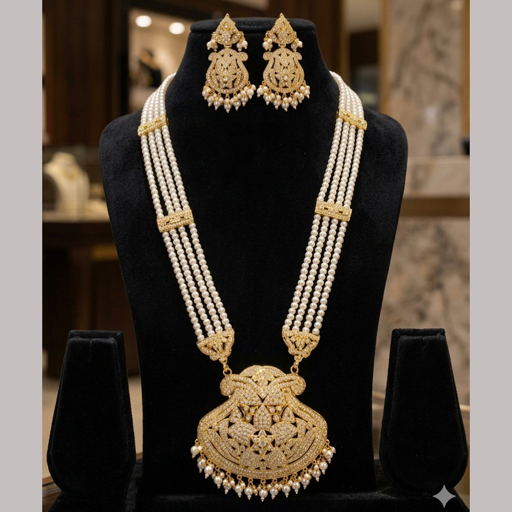 Everlasting Jadau Royal Pota Stone And Pearl Long Jadau Necklace Set