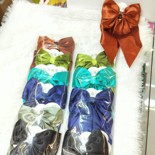 Abhinandan Satin Multi Color Bow Hair Pin (Assorted Color)