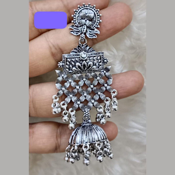 Abhinandan Oxodised Plated Ghungroo Dangler Earrings