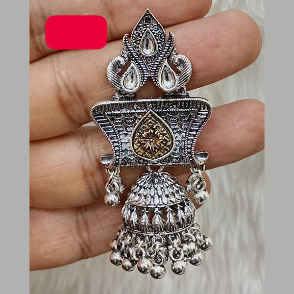 Abhinandan Oxodised Plated Ghungroo Dangler Earrings