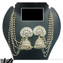 Abhinandan Kundan Stone And Pearl Kanchain Jhumki Earrings