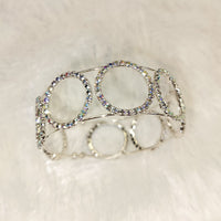 Abhinandan  Silver Plated Austrian Stone Openable Bangle
